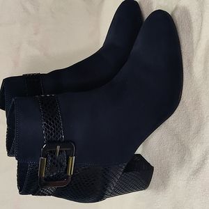 Karen Scott Faux Suede and Snake boots Size 8 Wide